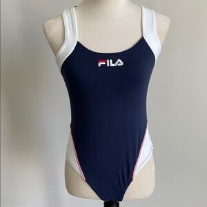 FILA Women's Navy and White Bodysuit